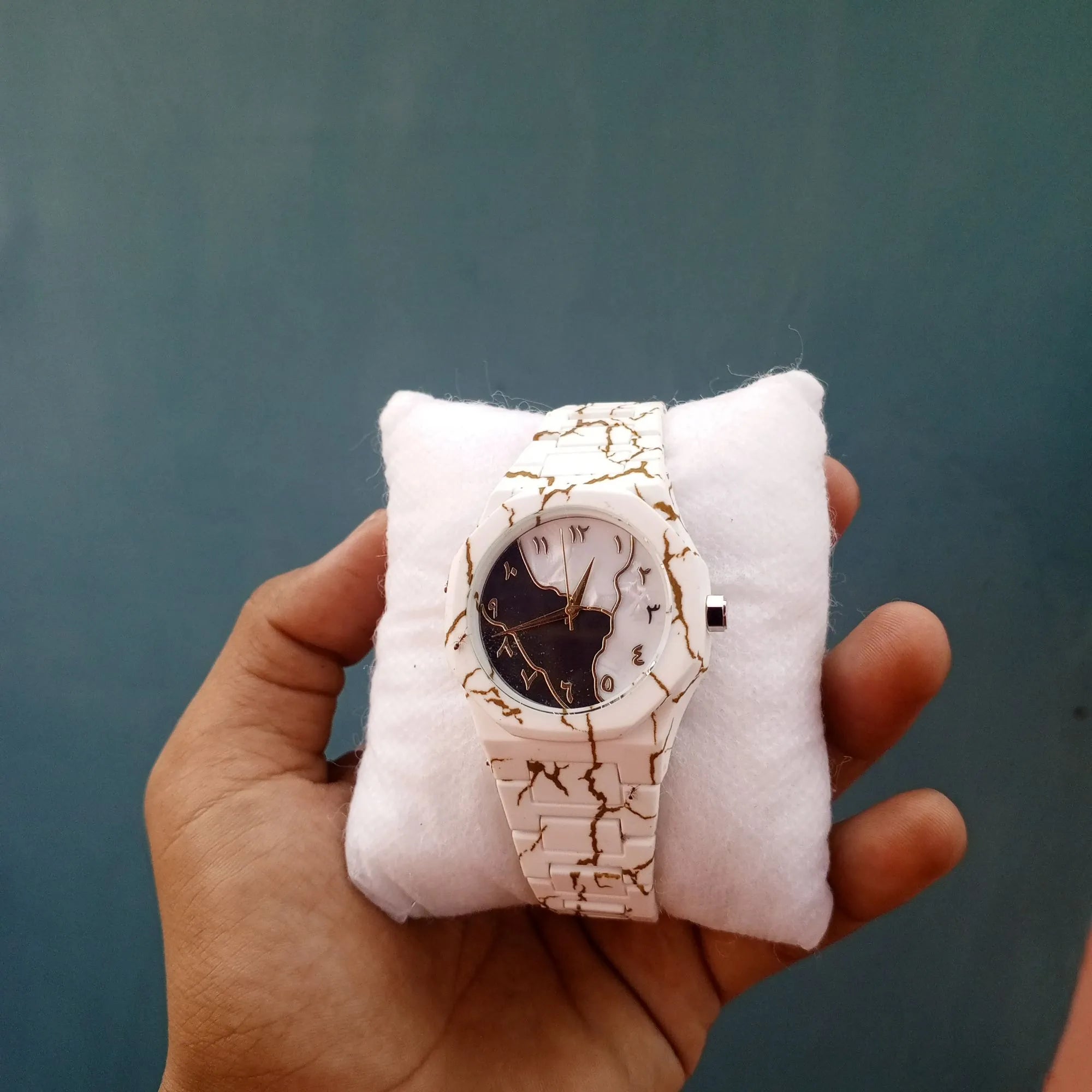 White Aura™ Arabic Dial Watch  Premium Textured Strap | Trending Men’s Elegant Timepiece