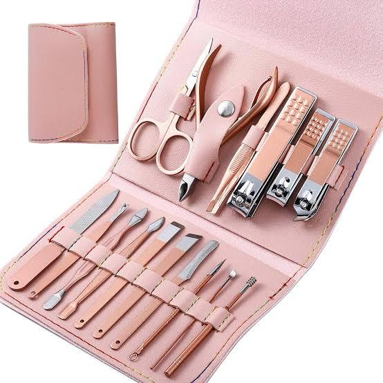 16PCS Nail Cutter Set  | Stainless Steel Manicure Kit  | Nail Clippers & Beauty Tools with Travel Case